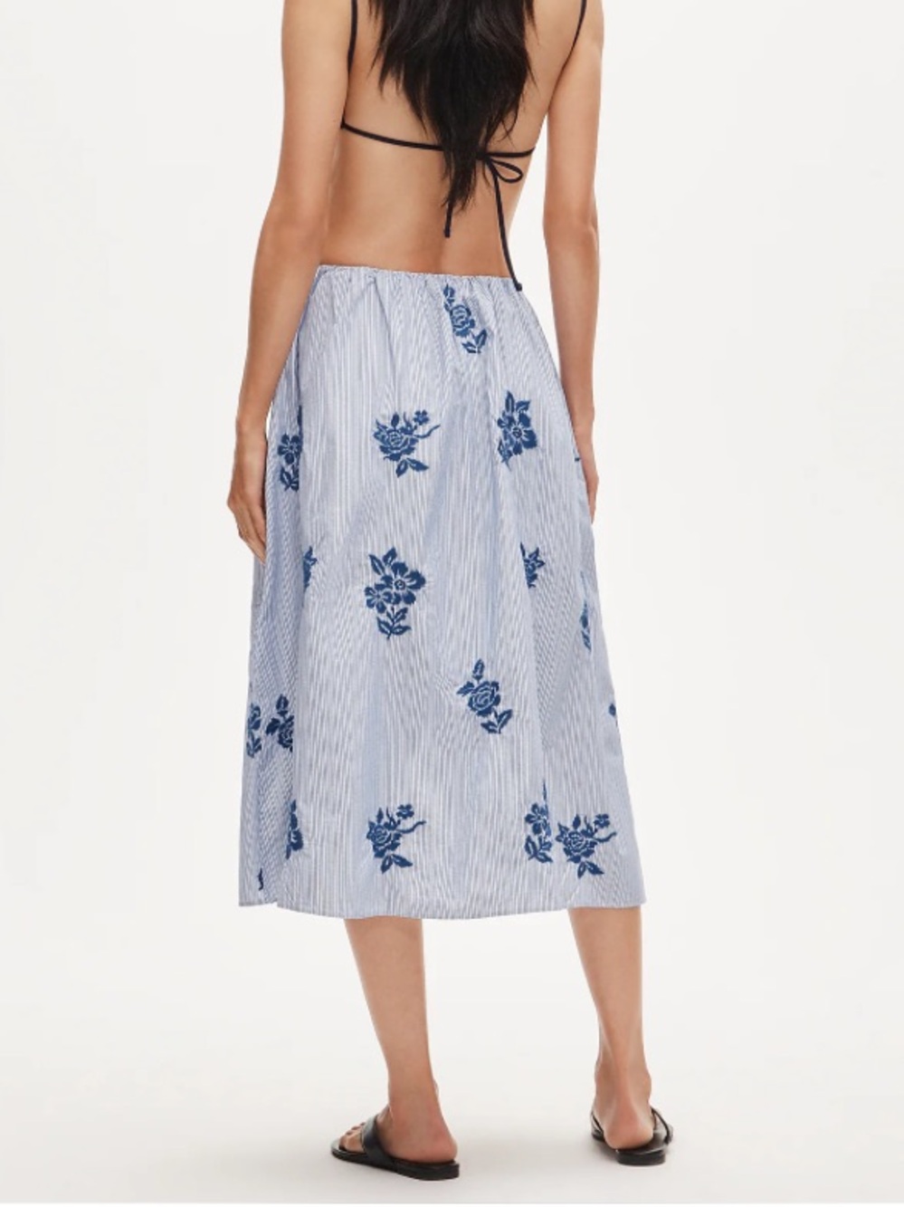 J crew Beckett midi skirt in embroidered floral stripe - Picture 2 of 6